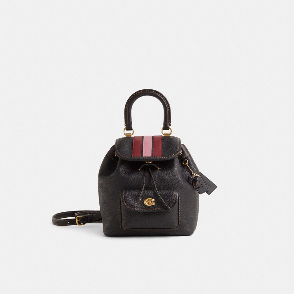Coach Custom Riya Backpack 21 Brass/Black