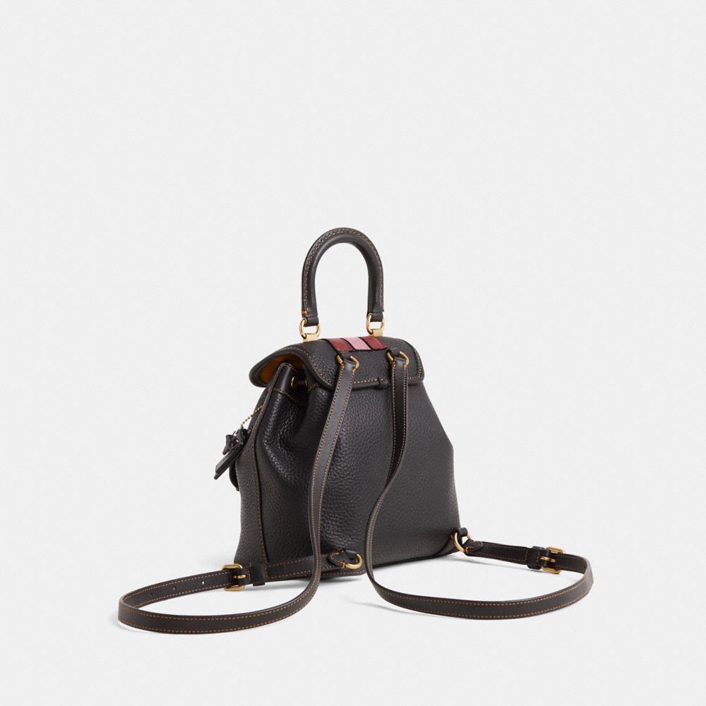 Coach Custom Riya Backpack 21 Brass/Black