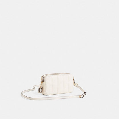 Coach Custom Kira Crossbody Bag With Pillow Quilting Brass/Chalk