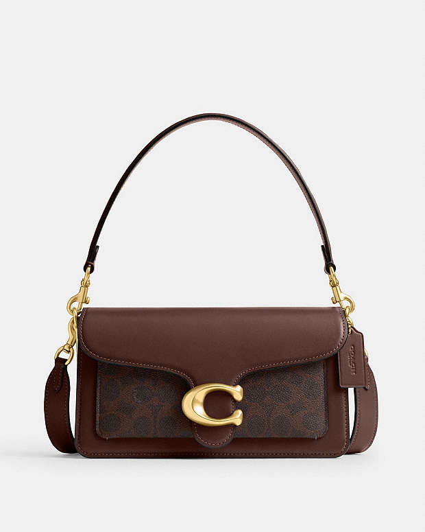 Tabby Shoulder Bag 26 In Signature Canvas Signature Canvas-Brass-Maple Signature Canvas-Brass-Maple