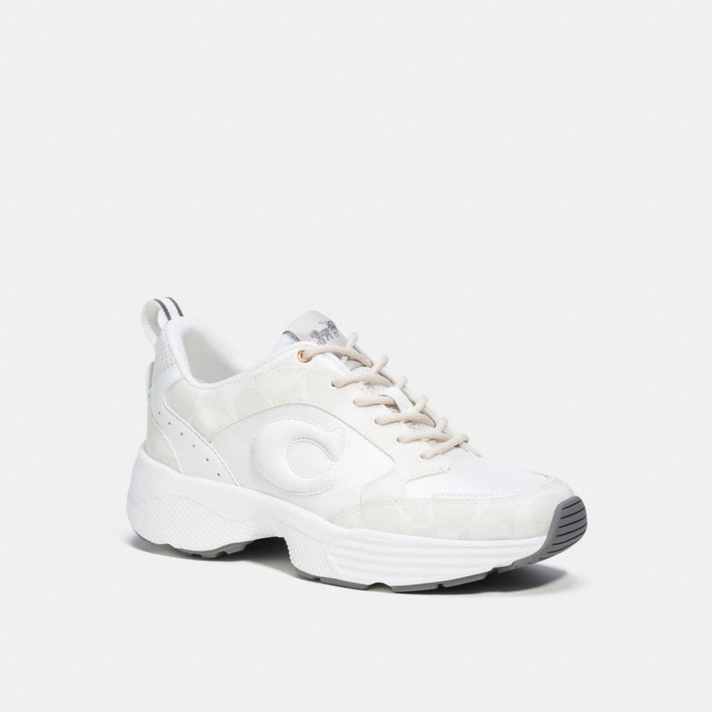Coach C275 Tech Runner In Signature Canvas Glacier White