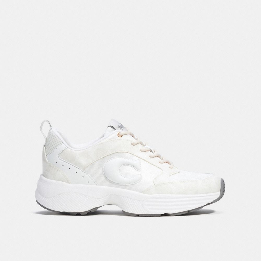 Coach C275 Tech Runner In Signature Canvas Glacier White