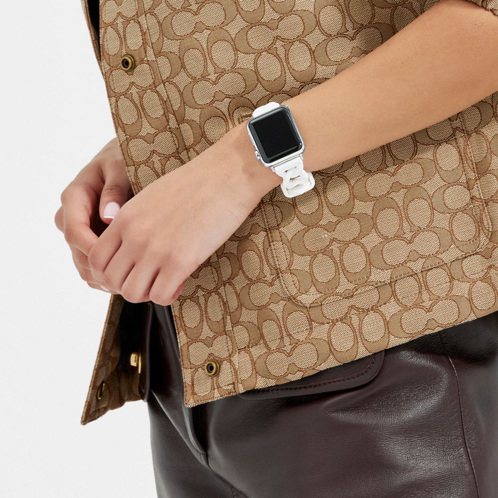 Coach Apple Watch® Strap, 38 Mm And 41 Mm White