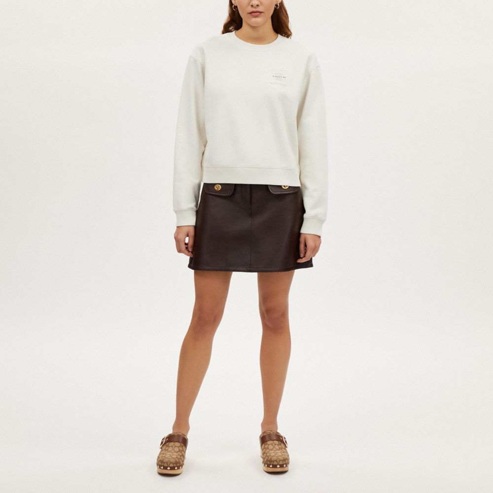 Coach Garment Dye Crewneck Cream