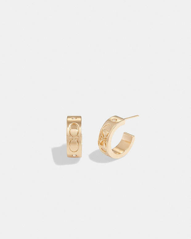 Signature Huggie Earrings Gold Gold