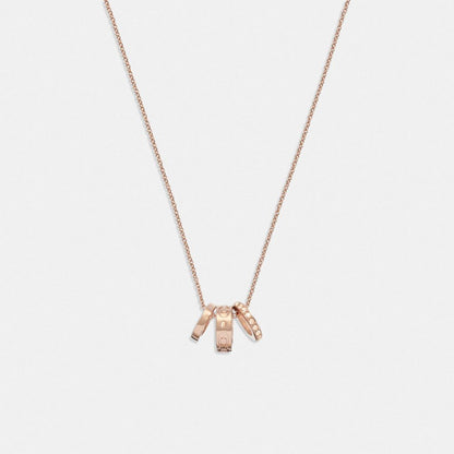 Coach Signature Rondell Necklace Rose Gold