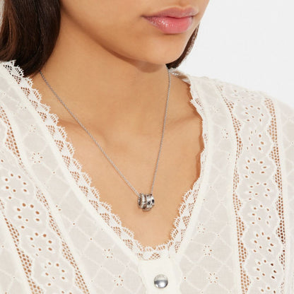 Coach Signature Rondell Necklace Silver