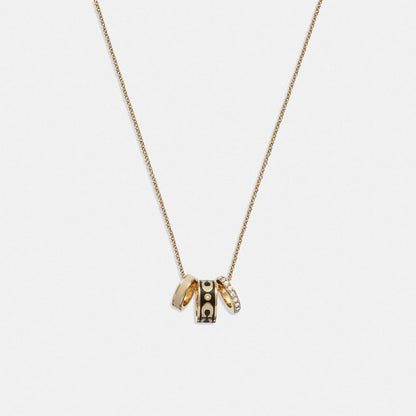 Coach Signature Enamel Rondell Necklace Gold