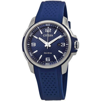 Citizen Ar Blue Dial Blue Polyurethane Eco-Drive Mens Watch