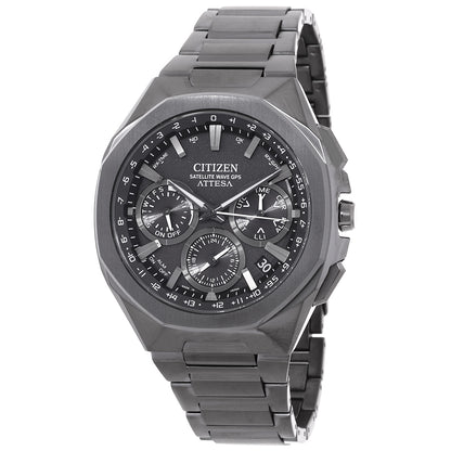 Citizen Attesa Perpetual Alarm World Time Black Dial Mens Watch