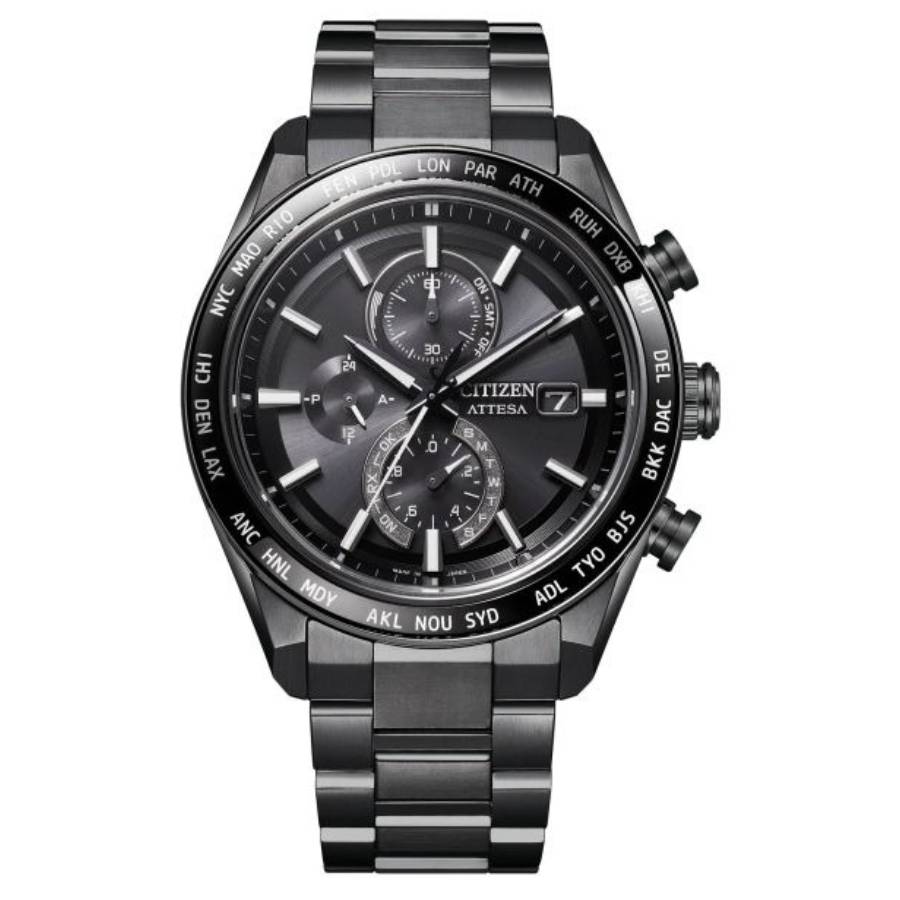 Citizen Attesa Perpetual Chronograph Black Dial Mens Watch