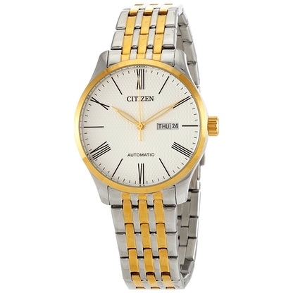 Citizen Automatic White Dial Two-Tone Mens Watch