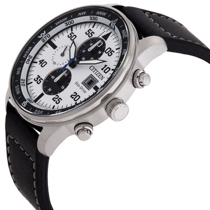 Citizen Aviator Chronograph White Dial Mens Watch