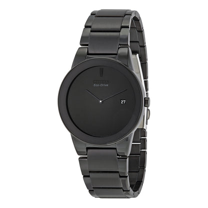 Citizen Axiom Eco Drive Black Dial Black Ion-Plated Mens Watch