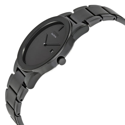 Citizen Axiom Eco Drive Black Dial Black Ion-Plated Mens Watch