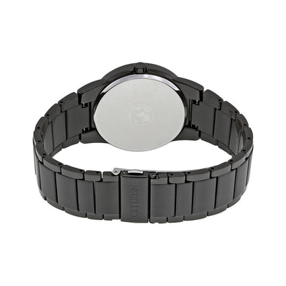 Citizen Axiom Eco Drive Black Dial Black Ion-Plated Mens Watch