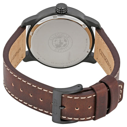 Citizen Chandler Eco-Drive Dark Blue Dial Brown Leather Mens Watch