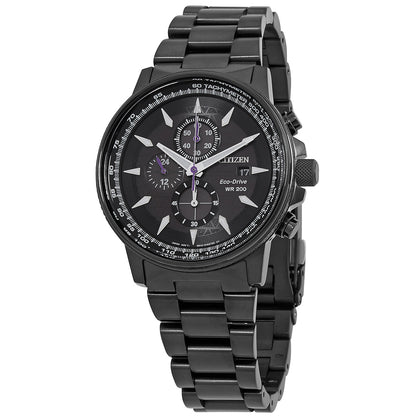 Citizen Eco-Drive Marvel Black Panther Chronograph Black Dial Mens Watch