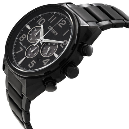 Citizen Chronograph Black Dial Mens Watch And Bracelet Box Set