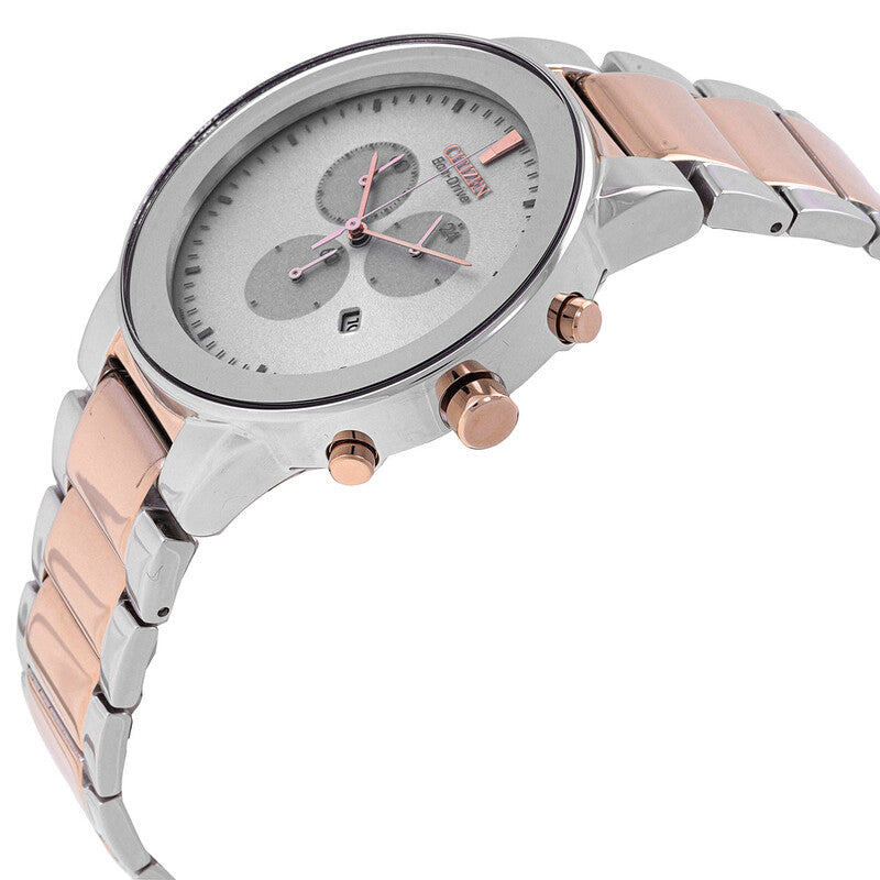 Citizen Chronograph Gmt White Dial Two-Tone Mens Watch