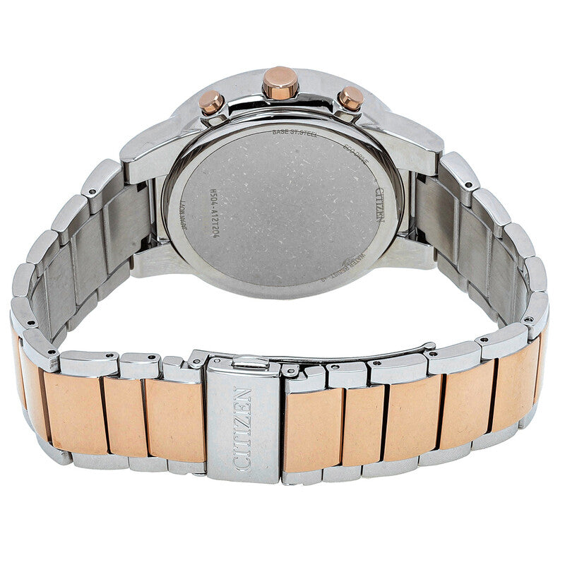 Citizen Chronograph Gmt White Dial Two-Tone Mens Watch