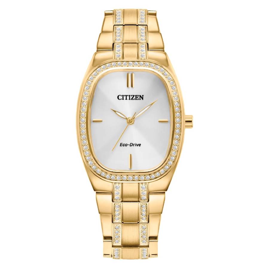 Citizen Crystal Eco-Drive Silver Dial Women's Watch