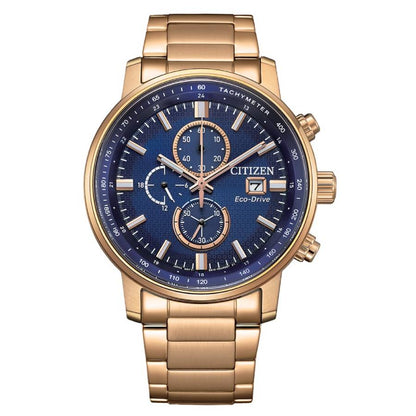 Citizen Eco-Drive Chronograph Blue Dial Mens Watch