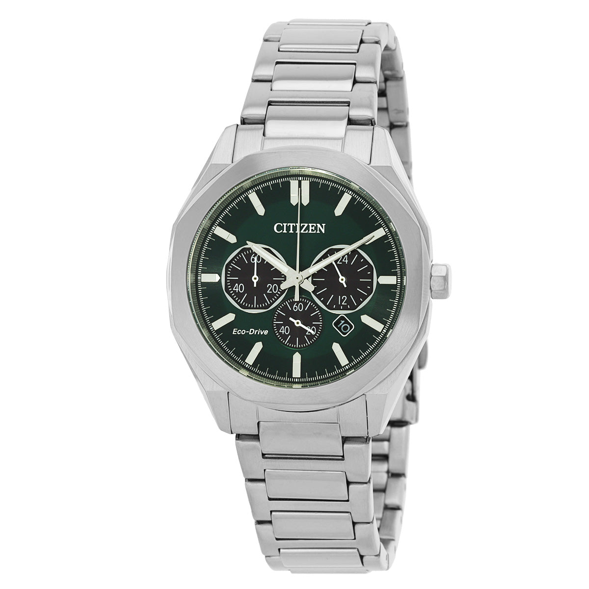 Citizen Eco-Drive Chronograph Green Dial Mens Watch