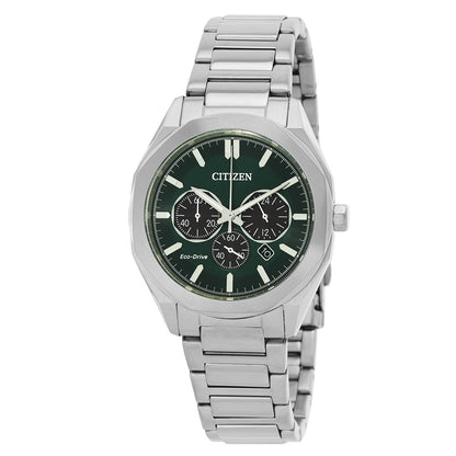 Citizen Eco-Drive Chronograph Green Dial Mens Watch