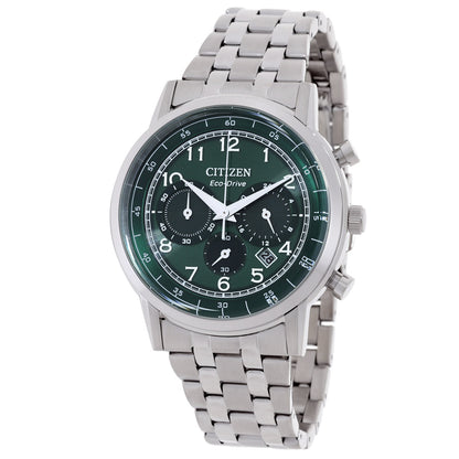 Citizen Eco-Drive Chronograph Green Dial Mens Watch