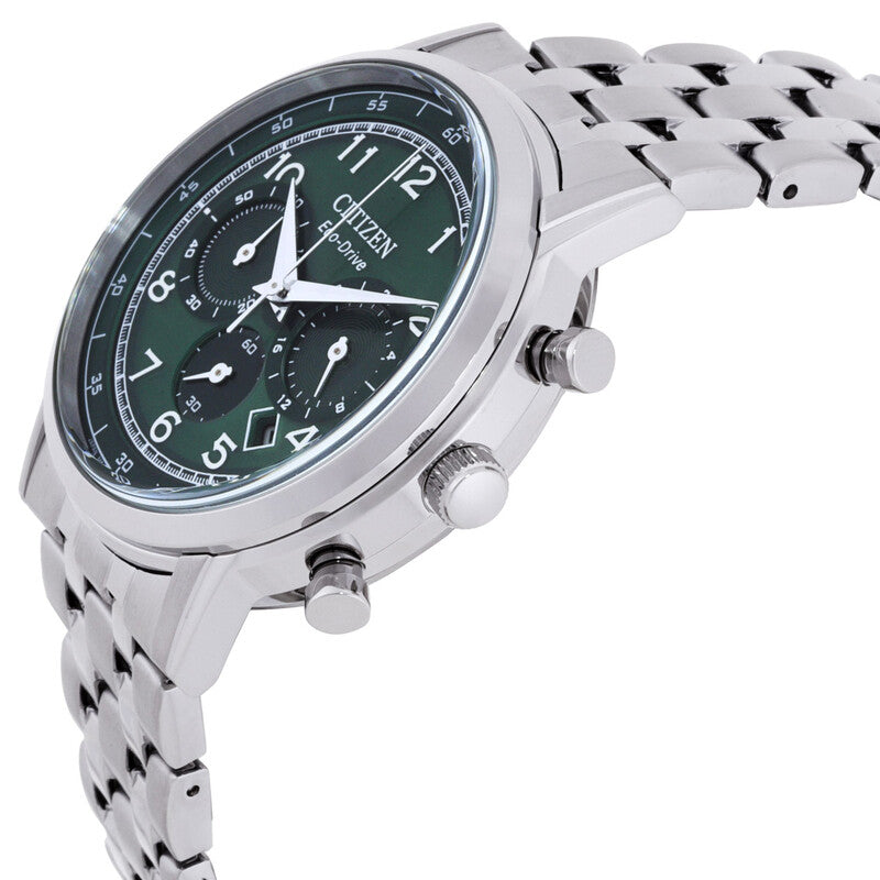 Citizen Eco-Drive Chronograph Green Dial Mens Watch