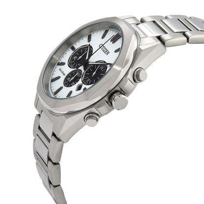Citizen Eco-Drive Chronograph White Dial Mens Watch