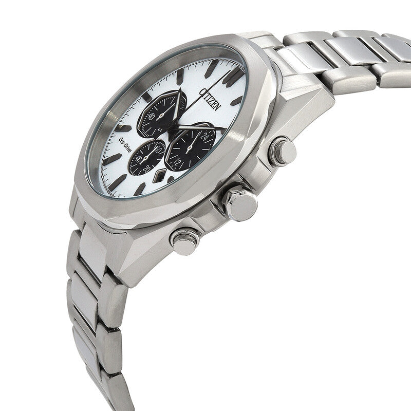 Citizen Eco-Drive Chronograph White Dial Mens Watch