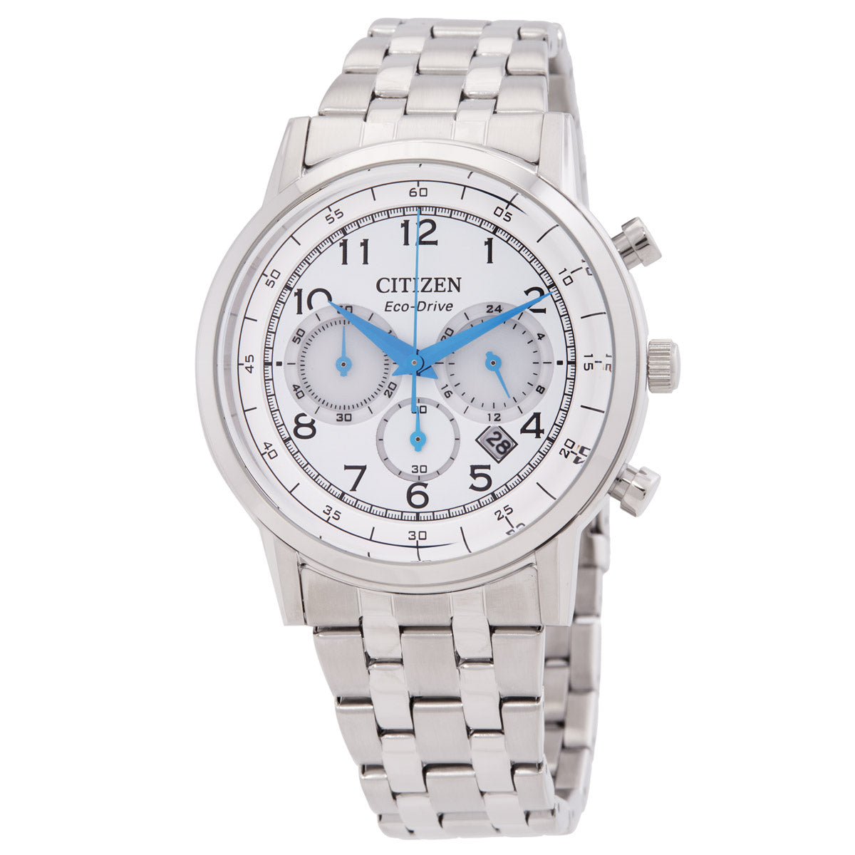 Citizen Eco-Drive Chronograph White Dial Mens Watch