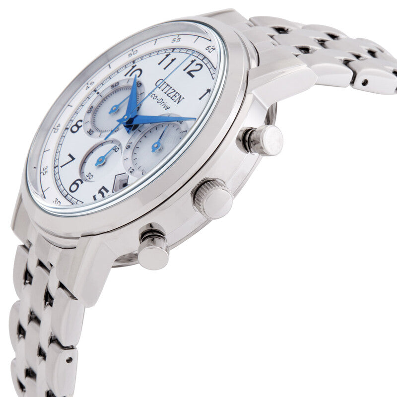 Citizen Eco-Drive Chronograph White Dial Mens Watch