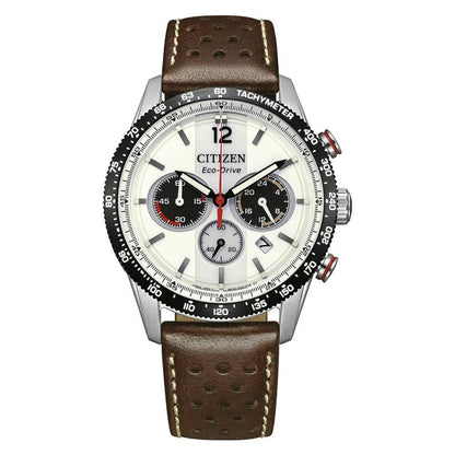 Citizen Eco-Drive Chronograph White Dial Mens Watch