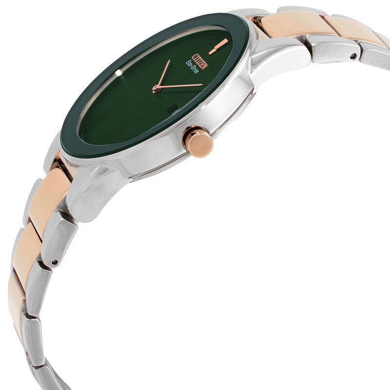 Citizen Eco-Drive Green Dial Two-Tone Mens Watch