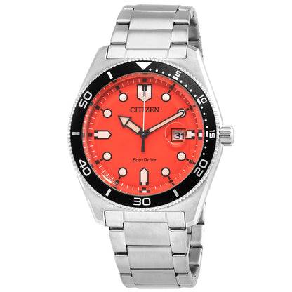 Citizen Eco-Drive Orange Dial Mens Watch
