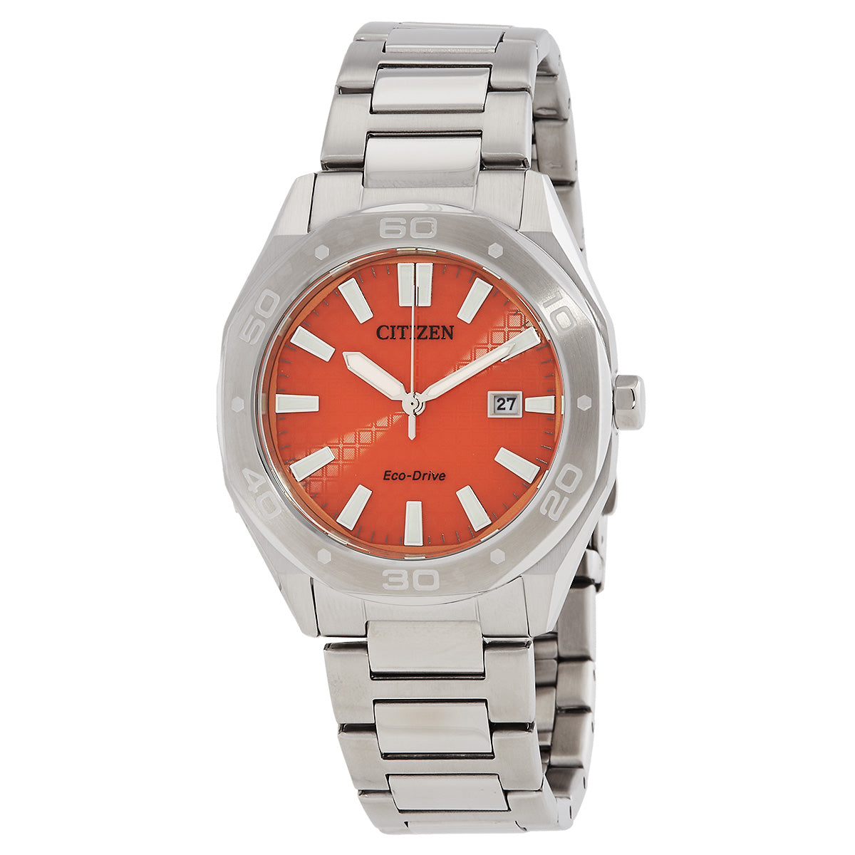 Citizen Eco-Drive Orange Dial Mens Watch