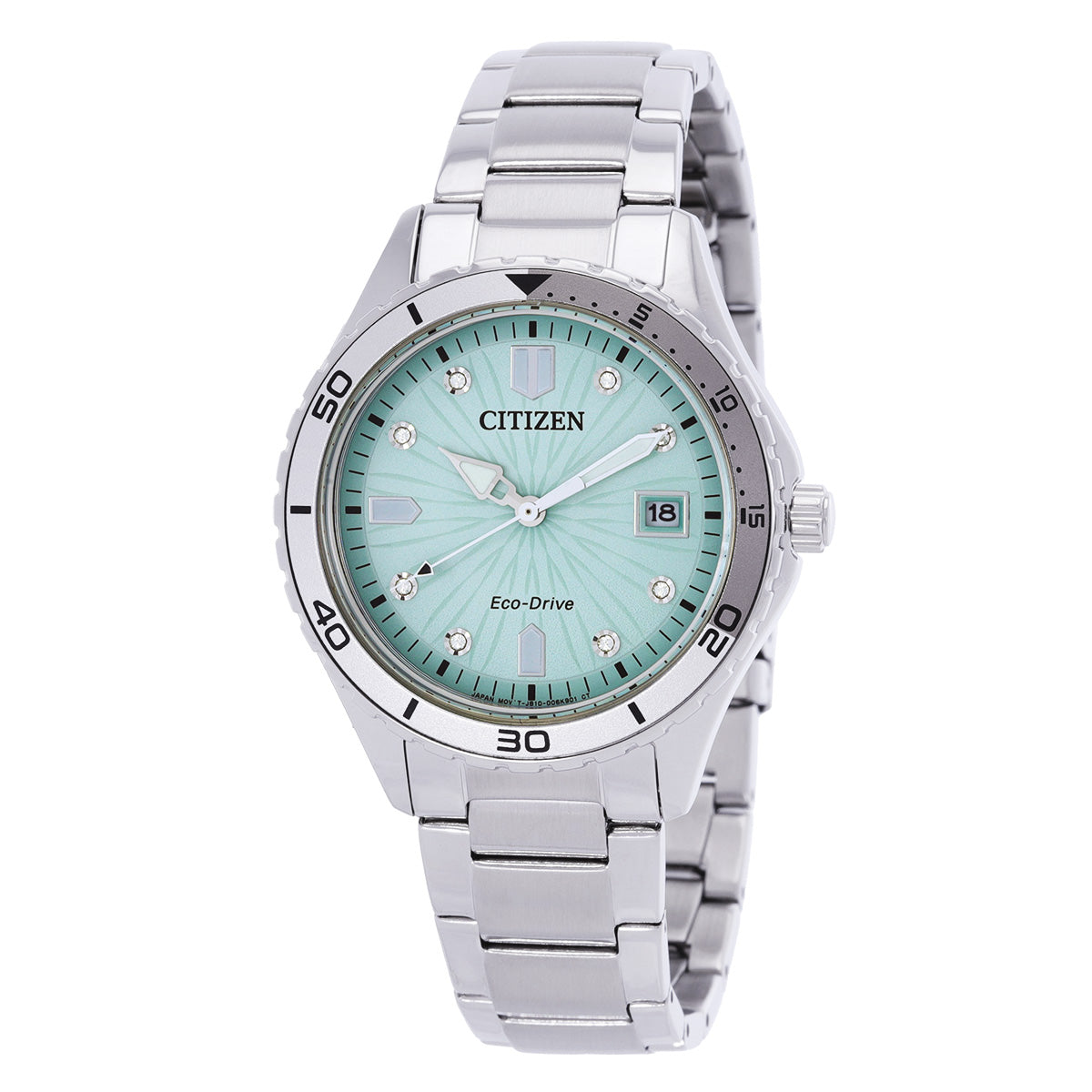 Citizen Marine Lady Crystal Eco-Drive Green Dial Watch