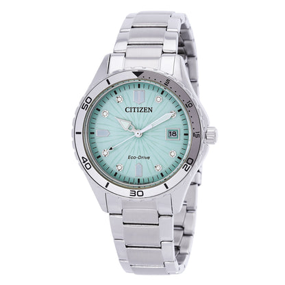Citizen Marine Lady Crystal Eco-Drive Green Dial Watch