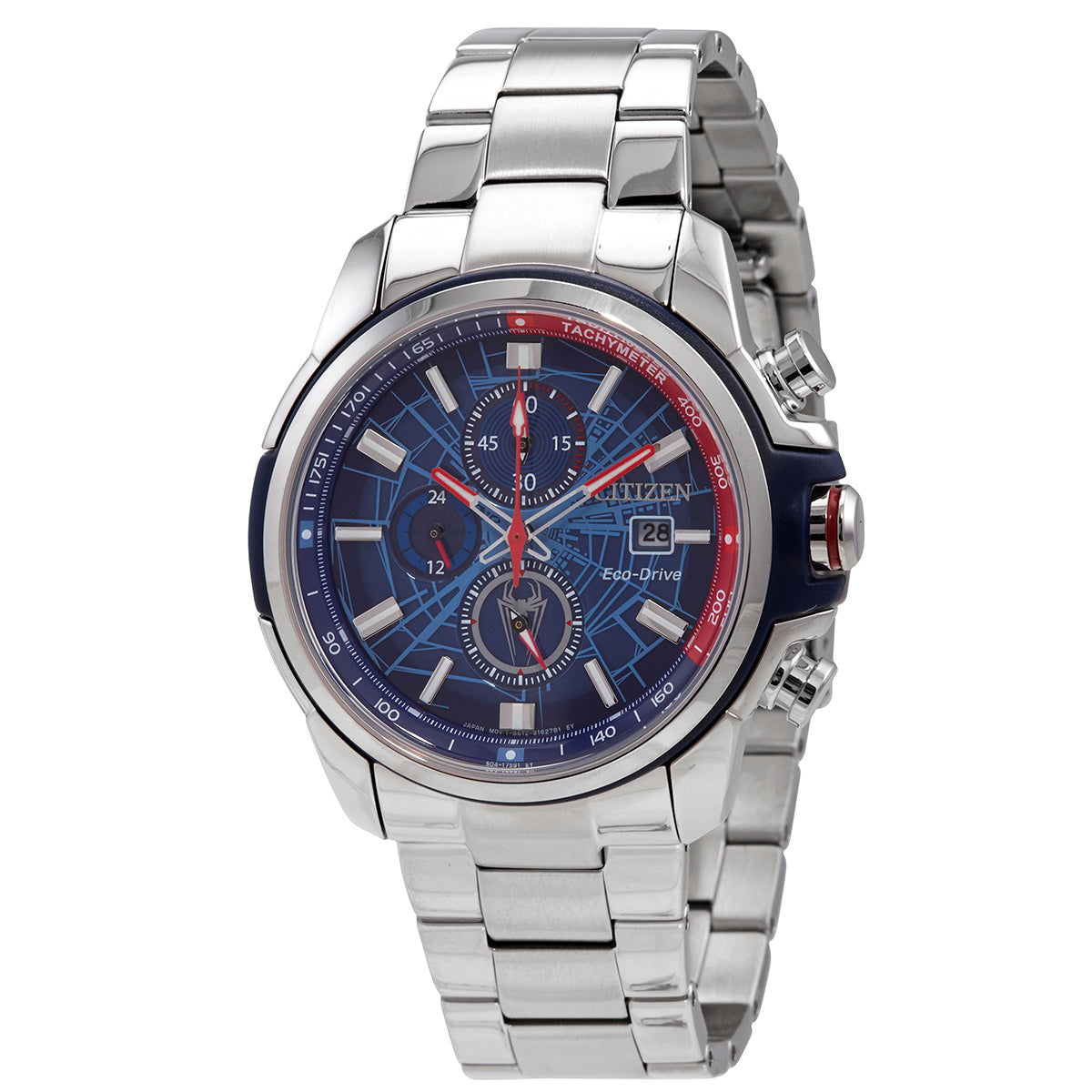 Citizen Marvel Spider-Man Eco-Drive Chronograph Blue Dial Mens Watch
