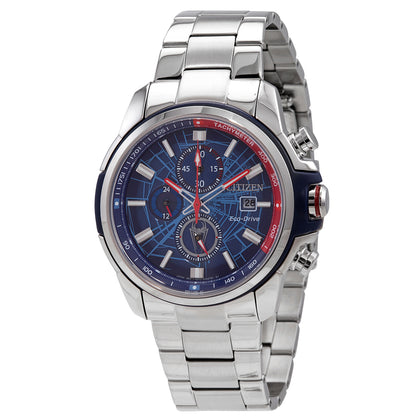 Citizen Marvel Spider-Man Eco-Drive Chronograph Blue Dial Mens Watch