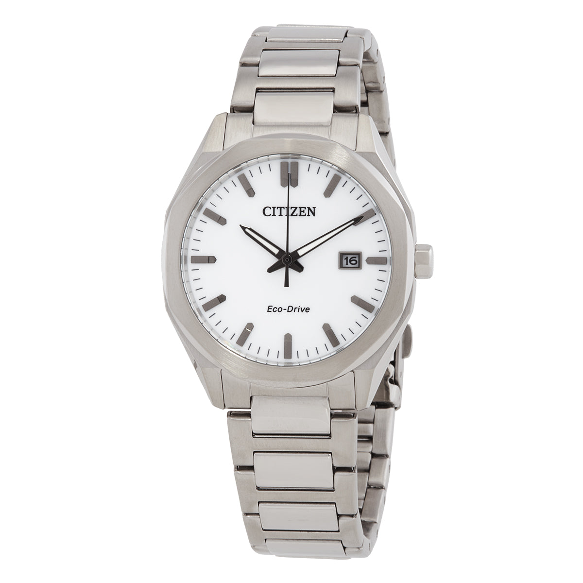 Citizen Octangle Eco-Drive White Dial Unisex Watch