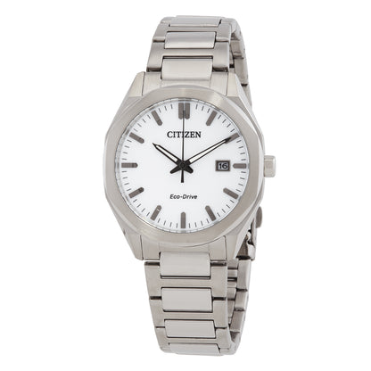 Citizen Octangle Eco-Drive White Dial Unisex Watch