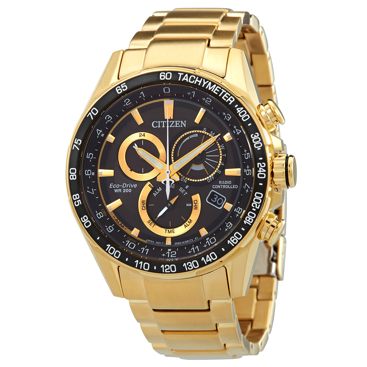 Citizen Pcat Chronograph Black Dial Mens Watch