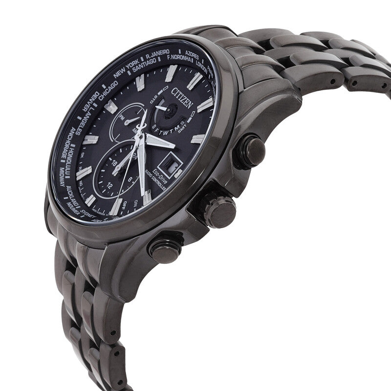 Citizen Perpetual Alarm Chronograph Quartz Black Dial Mens Watch