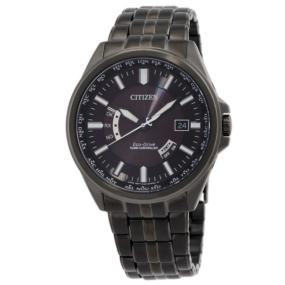 Citizen Perpetual World Time Black Dial Mens Watch