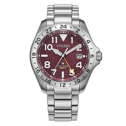 Citizen Promaster Land Gmt Eco-Drive Red Dial Mens Watch