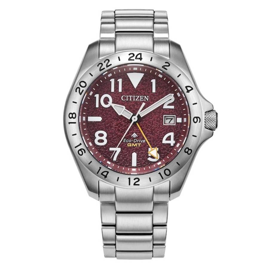 Citizen Promaster Land Gmt Eco-Drive Red Dial Mens Watch